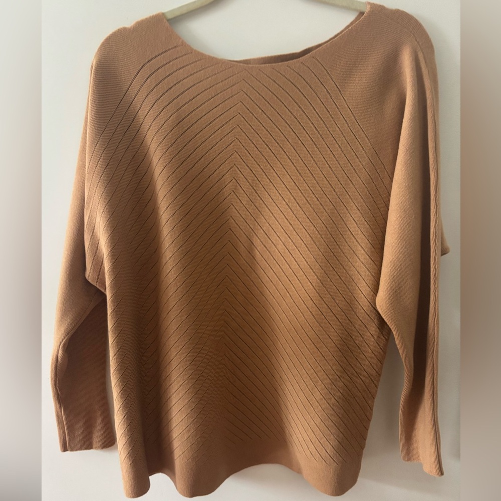 Vila Milano Tan Long Sleeve Sweater.